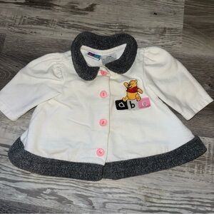 Vintage Winnie The Pooh Disney ABC Pink Button Up Shirt Baby 3/6 Months 90s